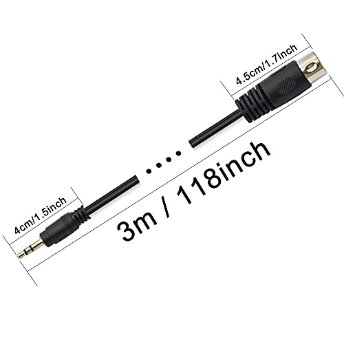 GINTOOYUN 8-Пинов кабел DIN-3,5 мм жак DIN 8-пинов конектор 3.5 мм TRS, Стерео Щепсел, Конвертор Аудиокабеля за MP3, PC, TV, Android