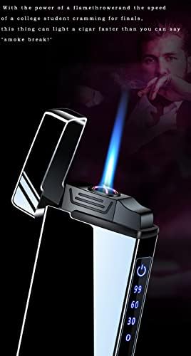 Двухдуговая запалка AZUKI, ветрозащитная Акумулаторна бутановая запалка за еднократна употреба с функция за възстановяване на led фенерче.