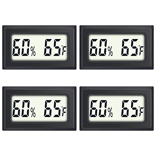 Термометър за Влечуги, 4 опаковки Мини-Цифрови Измерителей Влажност и Температура, Влагомер за стая, Термометър AikTryee,