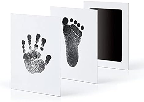 Мастило подложка за Бебешки Отпечатъци на Ръцете и краката, Черен Комплект за печат Лапите на домашни любимци, Безопасно Безконтактно Комплект