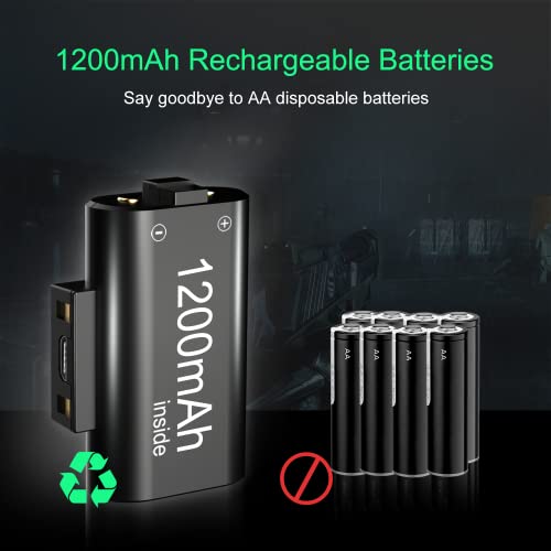 Акумулаторна батерия за Xbox One/Xbox Series X|S, Акумулаторна батерия, контролер за Xbox капацитет 2x1200 ма и 4 Батарейных
