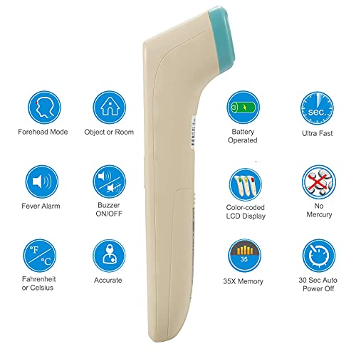 Безконтактен цифров инфрачервен термометър за челото Amplim 2-Pack Hospital & Medical Клас за бебета, деца и възрастни. Приемливо