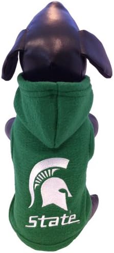 Яке за кучета NCAA Michigan State Spartans Отвътре с качулка за кучета