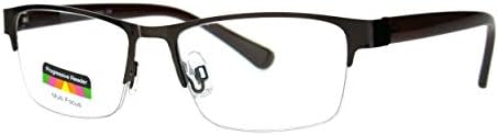 Многофокусные Прогресивни Очила за четене 3 Мощност от 1 Прямоугольном Полуободке за четене