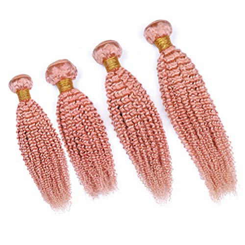 Зара Hair Бразилски Розови Букети Къдрава коса Kinkys За изграждане на Увивни Човешки Косъм Чист Цвят Светло Розови Девствени Косата Тъкат