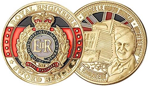 Обединената Киндом Кралските Инженери Десантен Меч Плажната Сувенирни Монети Златна Възпоменателна Монета