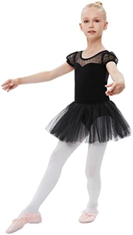 LIONJIE/Балетное Трика За момичета, Рокля-Пакет За Танци, Кратък Буйни Ръкав, Скъпа Танцови, Балерина от 3 до 12 години