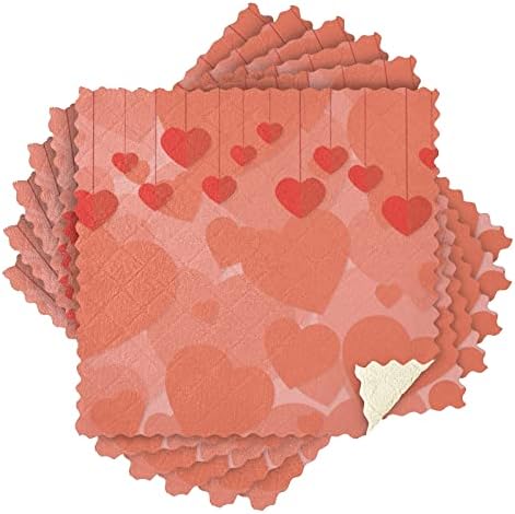 Sinestour Кърпички за миене на съдове във формата на Хартиени сърца на Св. Валентин, Комплект от 6 Кърпички за миене и сушене