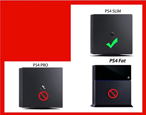 ZOOMHITSKINS PS4 Тънка Кожа, съвместим с Playstation 4 Тънък, Един Зловещ Scifi Неоновите Черен Син, 1 Тънка Кожа конзола PS4, 2