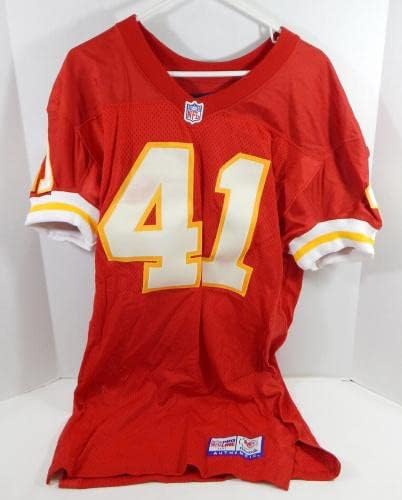 1997 Kansas City Chiefs Horn 41 Game Освободен Червена Риза 42 DP32091 - Използваните тениски За игри NFL без подпис