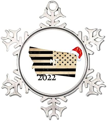 Украса от Бели Снежинки, Северна Каролина, Карта на САЩ, Подарък Метален Орнамент във формата на Снежинки, Украса за Коледното парти, Селски