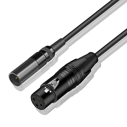 Аудио кабел-адаптер DREMAKE Mini-XLR Male-Mini-XLR Female, Кабел конвертор Mini XLR в Mini XLR дължина 5 метра /1,5 М, Позлатени 3-Пинов