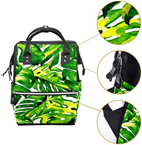 Пътен Раница GUEROTKR, Чанти За Памперси, Чанта за памперси в раницата, модел от зелени тропически листа на растенията
