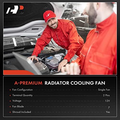 Вентилатор за охлаждане на радиатора на двигателя A-Premium в събирането е Съвместим с Honda Civic 2006-2011, L4 1.3 L, Замени 19015RMXA51,