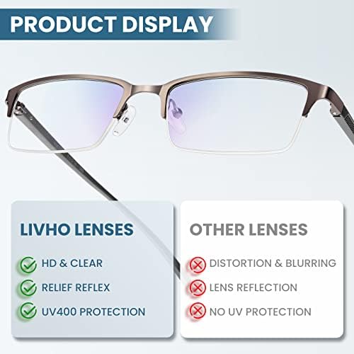 Очила Livho, блокиране на синя светлина, Прозрачни лещи, Компютърни очила, които Правят напрежение на очите/Драскотини/ултравиолетови