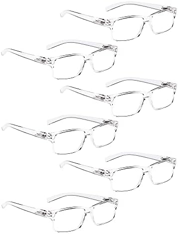 LUR 6 опаковки, прозрачни очила за четене + 3 опаковки очила за четене в метална рамка (общо 9 двойки ридеров + 1,50)