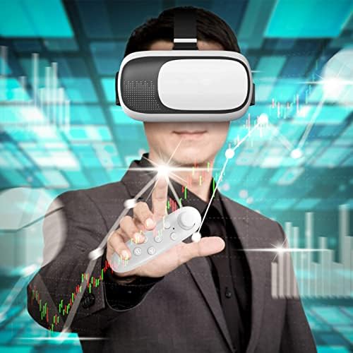 Rvkxad VR 3D Очила Smart VR-Очила Слот Комплект Дръжки Безжични Bluetooth 3D VR Очила Със Защита на очите Поддръжка на Android/iOS/PC