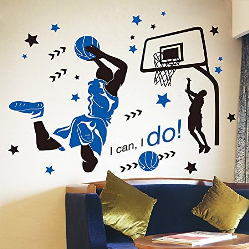 Amaonm Творчески 3D Баскетболист Потапям Баскетболна Звезда Стикери За Стени, Подвижни Стени Арт Декор САМ Стикер на Стената
