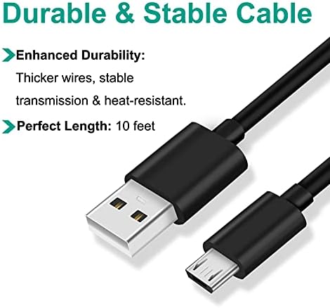Подмяна на кабел за Зарядно Micro USB с дължина 10 Метра за Xbox One S, One X Контролер за Зареждане захранващ Кабел за променлив ток