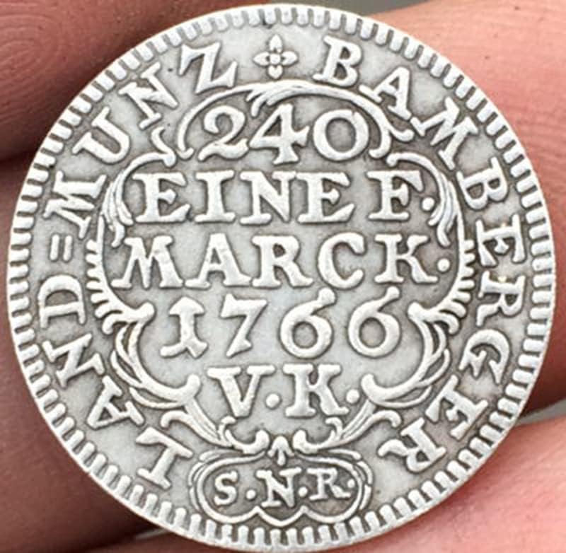 1766 Немски Медни Монети със сребърно покритие Антични Монети Събиране на Монети ръчно изработени подлежащи на выдуванию