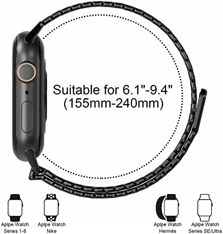 Метален магнитен каишка от неръждаема стомана, съвместим с джапанки Apple Watch 38 мм 40 мм 41 мм 42 мм 44 мм 45 мм на 49 мм,