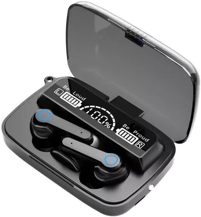 за Asus Zenfone 7 Pro Тези Безжични Bluetooth Слушалки 5.1 Слушалки Сензорно Управление с led цифров дисплей Калъф за Зареждане, Слушалки