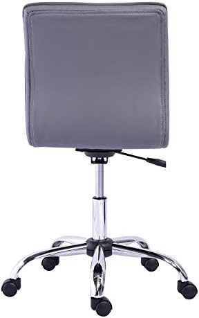 Модерен офис стол Basics Без подлакътници - Регулируема По височина, завъртане на 360 градуса, с капацитет за 275 паунда - Сив / Хром