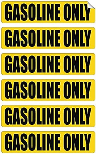 Етикети НА автомобилно гориво САМО ЗА БЕНЗИН | Етикети На Газови спрейове | Етикети за камиони | Жълти Винил маркери (6 опаковки)