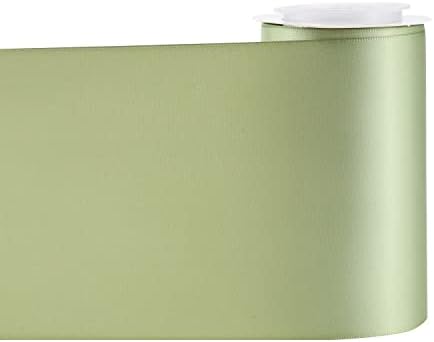 Майрил Градински чай Зелена Лента с Ширина 4 см, Двустранен Сатен Лента, Дебела Зелена Лента за Сватбата на Стола, за Опаковане на Подаръци,