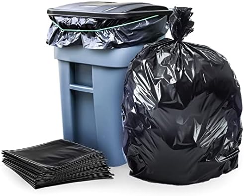 Втулки за боклук резервоарите Plasticplace обем 95-96 литра │ 3 Mils │ Черни тежкотоварни торби за боклук │ 61 x 68 (брой 25)