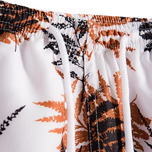 Мъжки комплект Хавайски Блузи, Ежедневни Панталони с Принтом Копчета, Къс Ръкав, Лятна Плажна Тропическа Риза и къси Панталони,
