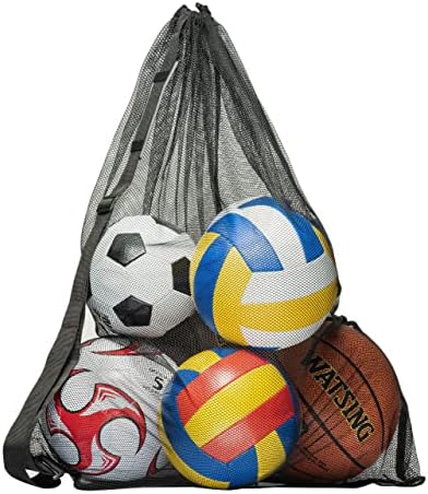 Чанта за топката Lesports с мрежа от съвсем малък - Много Голяма Чанта за професионално спортно оборудване с пагон Черен цвят