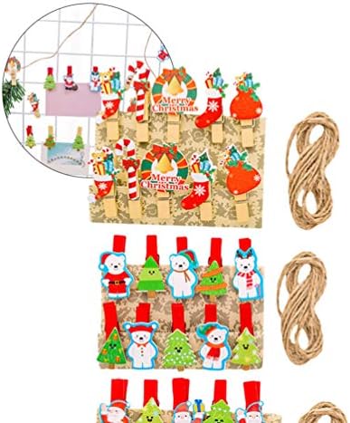 Красиви Снимки на Коледни Дървени Скоби Приказно Дядо Коледа Коледна Елха във Формата На Снежен човек Дървени клечки за