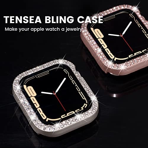 [3 опаковки] Аксесоари Tensea за Apple Watch, защитно покритие за екрана на серията е с 8 и 7 41 мм, калъф-броня iWatch твърд диск, КОМПЮТЪР