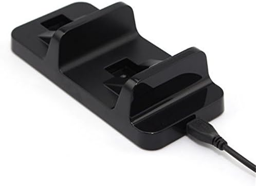 Amyove Двойно Зареждане чрез USB Зарядно Устройство, Зарядно устройство Поставка за PS4 Тънък Контролер
