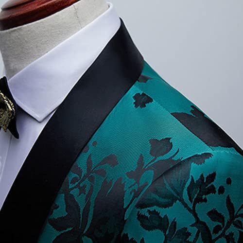 Мъжки Празничен костюм с флорални Принтом, Луксозен Блейзър с принтом на една Пуговице, Стилен Жаккардовый Смокинг с Ревери за Сватбени
