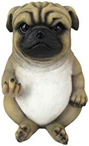 Статуетка на куче-мопс DWK Pug Life със Среден пръст | Декор Статуи Мопс за вашия дом или офис | маса Украса | подарък за любителите