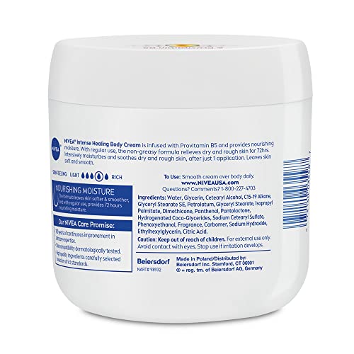 NIVEA Intense Healing Cream, Хидратиращ Крем за Тяло за Суха кожа, пот обем 13,5 грама