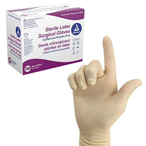 Хирургически ръкавици от латекс, без прах, Размер 7, 50 чифта / Кутия