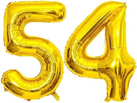 XLOOD Номер 54 Балони 32-инчов Цифров Балон Азбука 54 Балони на Рожден Ден на Фигура 54 Гелиевые Топки Големи балони за Парти