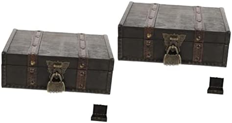 Cabilock 2 елемента Кутия За Съхранение на Украсата Кутия За Съхранение на Дърво, Алуминиеви Дървена Кутия за Аксесоари