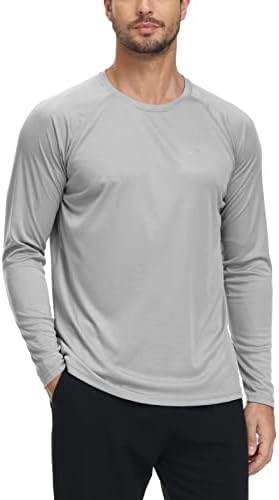 Мъжки Ризи с дълъг ръкав UPF 50 + UV Солнцезащитная Риза за Разходки, Джогинг, Плуване, Тренировки, Защита От Акне, Тениска