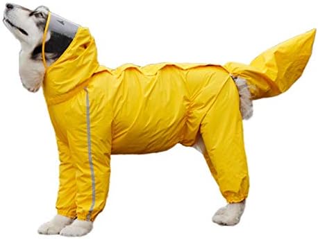 GabeFish Леки Дождевики за Големи Кучета, Дождевики за Кучета от Големи породи с Крака Жълт цвят 8XL