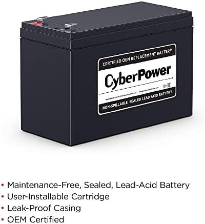 Сменяеми акумулаторни касета UPS CyberPower RB1290, не изисква поддръжка, се определя от потребителя, 12v / 9 Ah