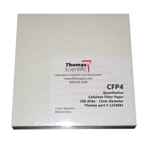 Висококачествена Филтърна хартия Thomas CFP4-070 от целулоза, 20-26 микрона, голямо текучество, Сорт CFP4, диаметър 7 см (опаковка