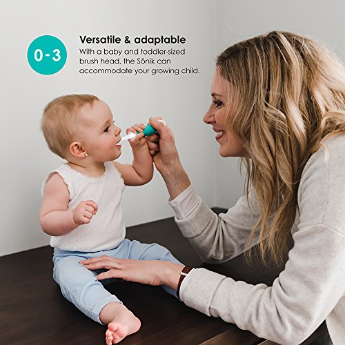 bblüv - Sönik - 3-Степенна механична Звукова четка за зъби за бебета, грудничков, бебета и малки деца - Електрическа четка