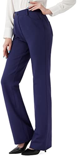 Дамски Еластичен Модел Панталони с изрези за работа в Офис, Бизнес Ежедневни Панталони с джобове 30 / 32 по вътрешния шев