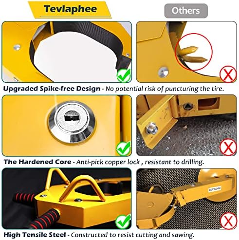 Tevlaphee Wheel Lock - Брави за гуми в багажника на колата, анти-кражба Прислужници за колелата Ремаркета, Паркинг багажник