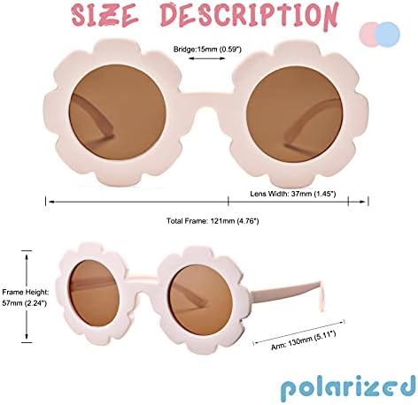 Поляризирани Слънчеви Очила COASION за Деца, Момичета и Момчета, Големи Слънчеви Очила с Кръгла Цвете, Защита от UV 400, Възраст 2-12