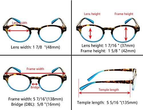 Eyekepper, 3 опаковката кръгли очила за четене, овални стилни очила за четене за жени, + 2,50
